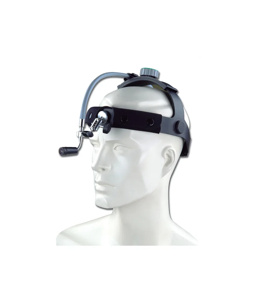 Lampada frontale Wida Plus, con cavo in fibra ottica