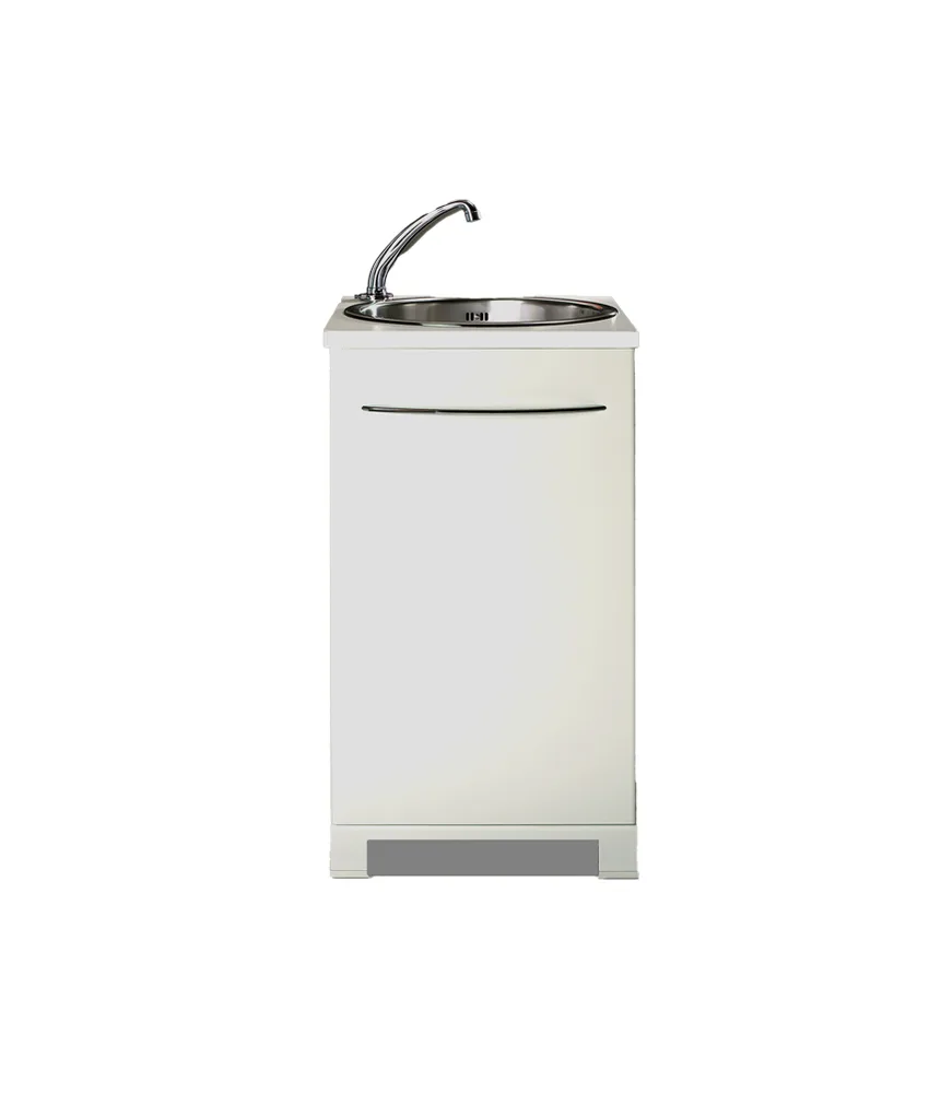 Lavello con pompa, 47 x 54 x h 86 cm - con vasca in acciaio inox satinato