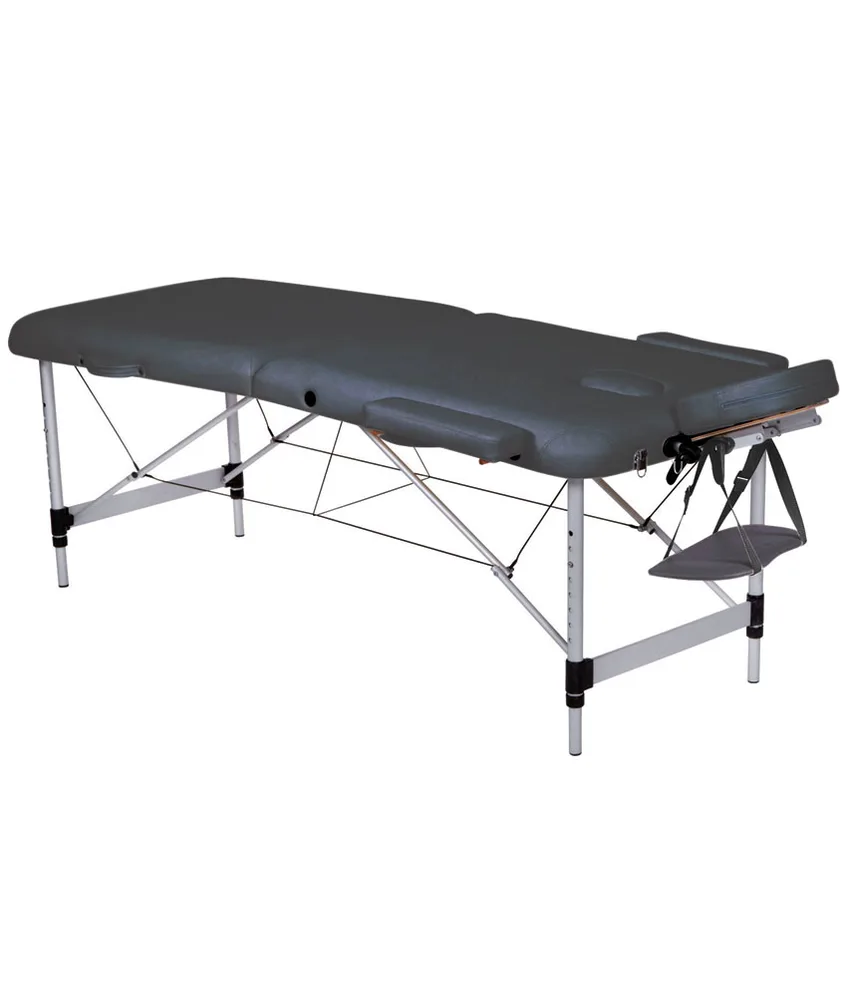 Lettino da massaggio in alluminio, a 2 sezioni - 186 x 70 x h 59/80 cm