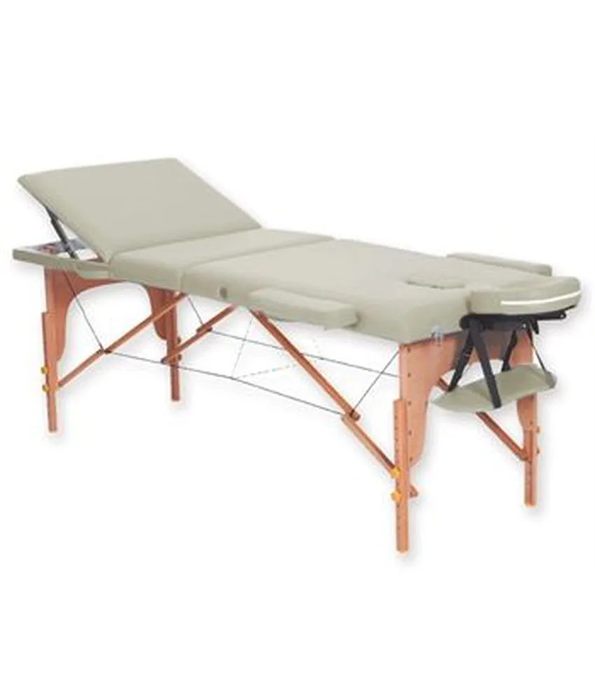 Lettino da massaggio in legno, 185 x 70 x h 62/87 cm - a 3 sezioni