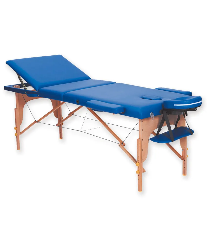 Lettino da massaggio in legno, 185 x 70 x h 62/87 cm - a 3 sezioni