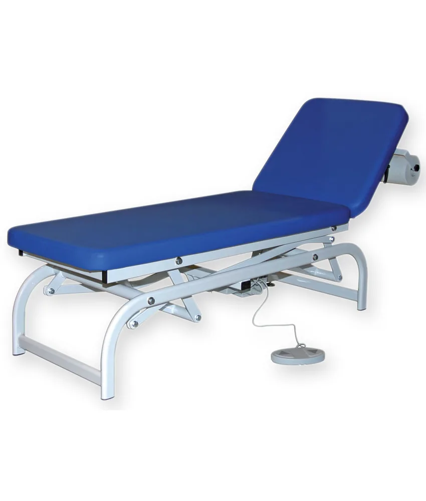 Lettino da visita KING, telaio bianco - 190x60xh 48/95 cm