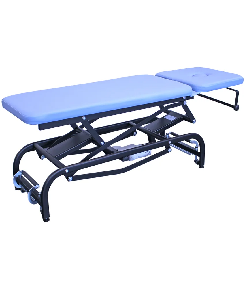 Lettino da visita King, con foro - telaio nero - 190x60xh 48/95 cm