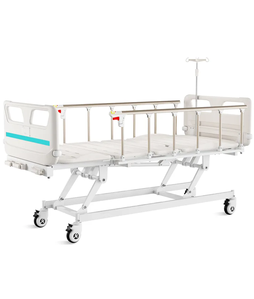 Letto ospedaliero 4 snodi, 3 manovelle - altezza variabile - rotelle