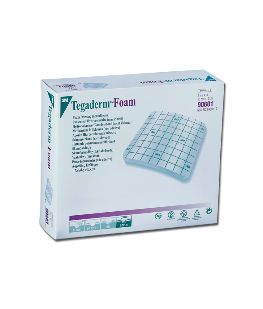 10 pezzi medicazioni Tegaderm Foam, 10 x 10 cm - non adesiva