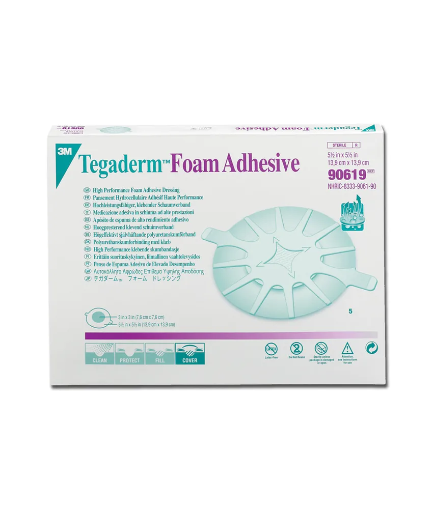 5 pezzi medicazioni Tegaderm Foam, per gomito e tallone - 14 x 14 cm