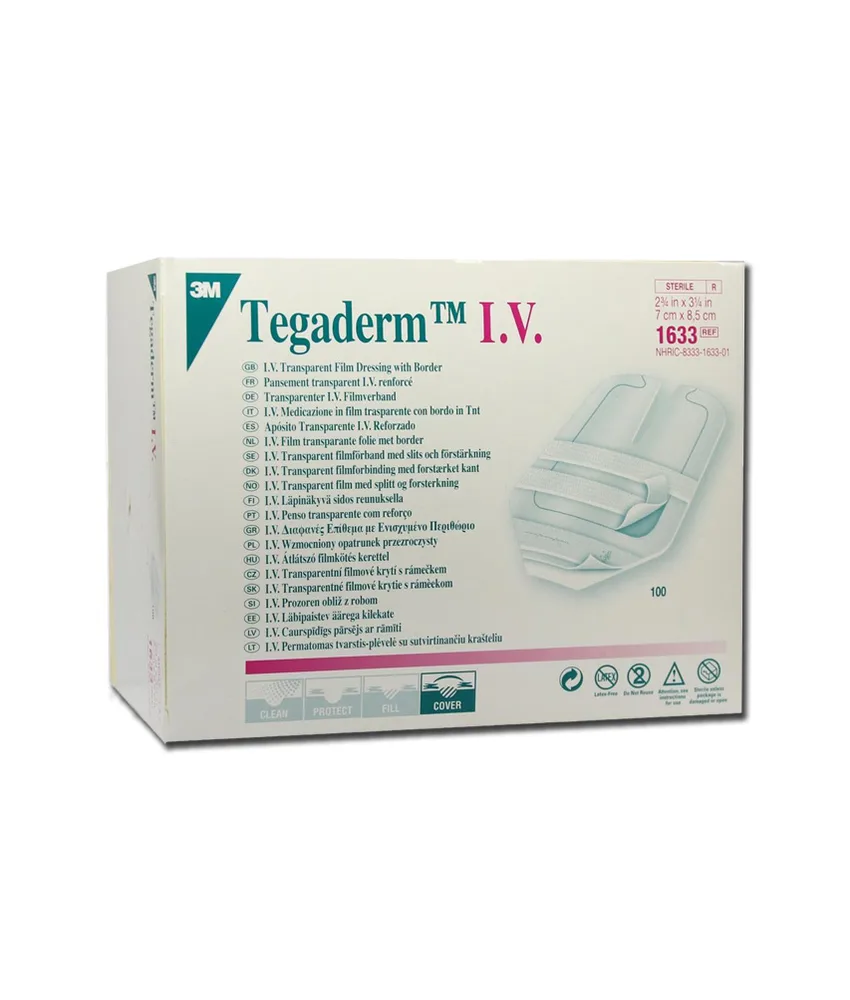 100 pezzi medicazioni Tegaderm IV, 7 x 8,5 cm - per linee periferiche