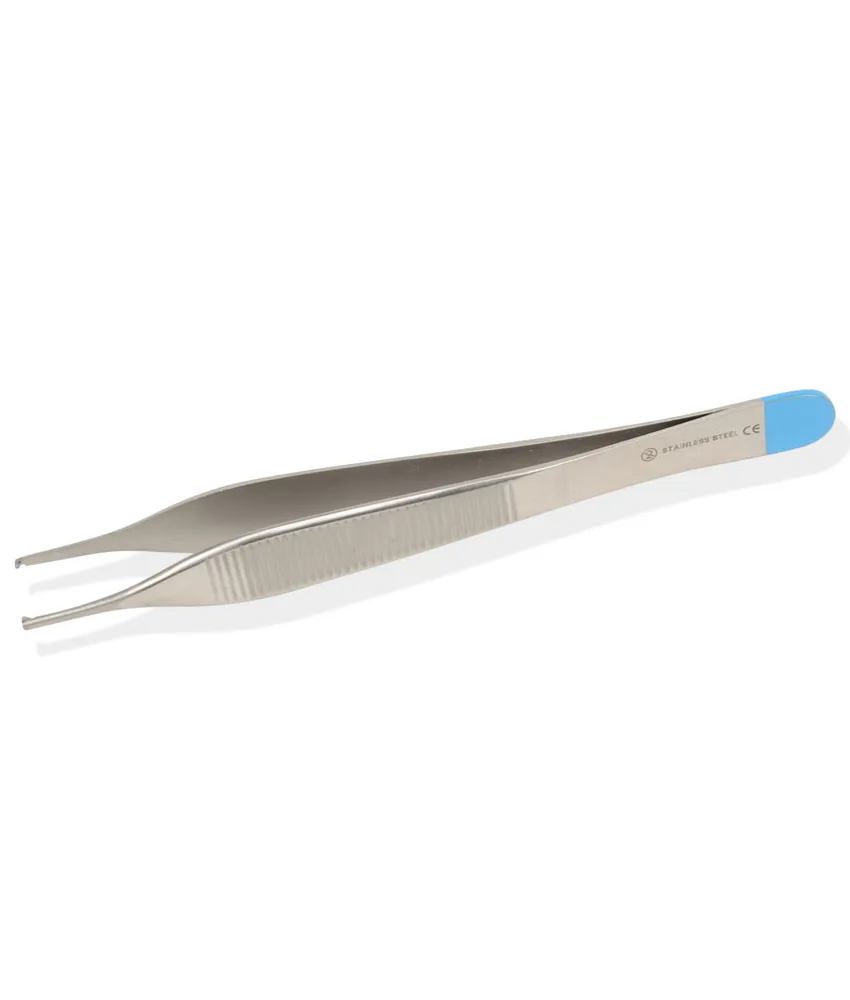 25 pezzi Pinza sterile monouso 1x2 denti Adson, confezione da 25 pezzi - 12 cm