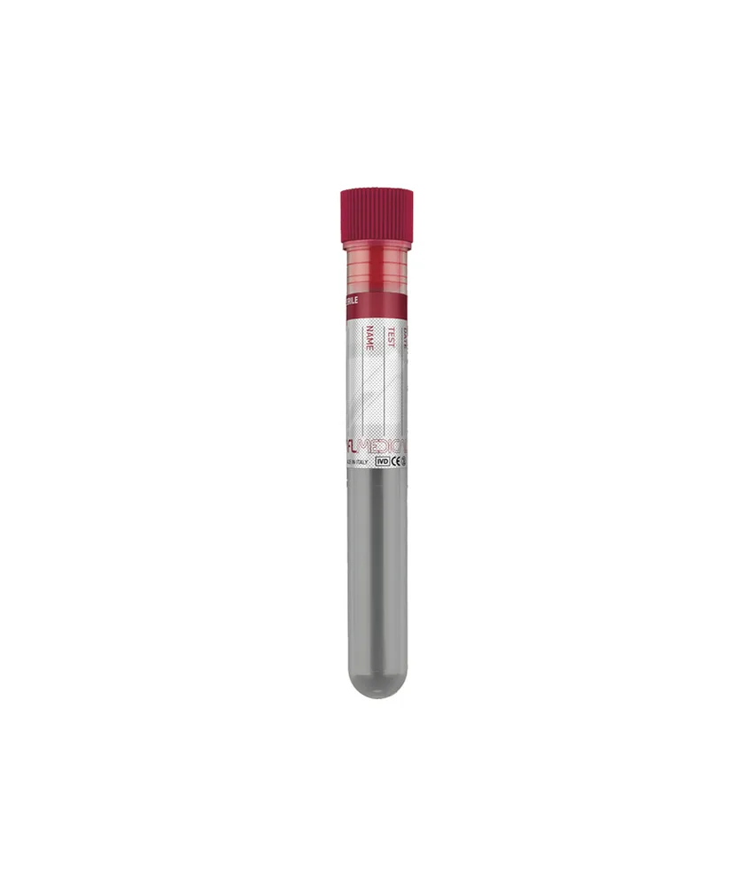 1500 pezzi Provetta sterile con tappo rosso, 5 ml - 12x86 mm