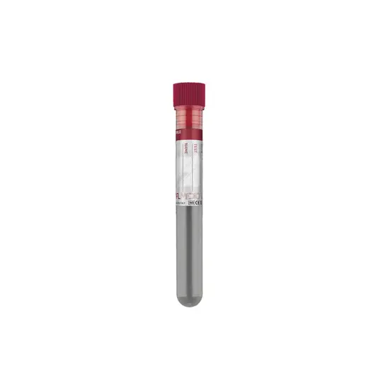 Provetta sterile con tappo rosso