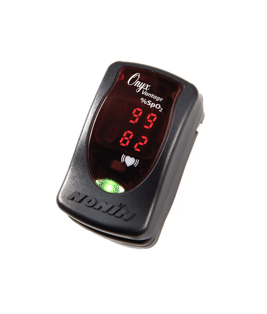 Pulsoximetro Nonin Onyx Vintage, fino a 6.000 controlli saltuari o 36 ore di funzionamento continuo con due batterie AAA (ministilo)