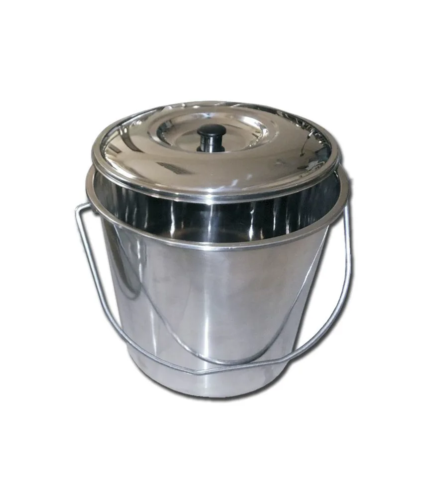 Secchio con coperchio, in acciaio INOX - varie capacità