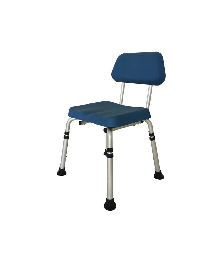 Sedia doccia con schienale, seduta in PU - portata: 136 kg