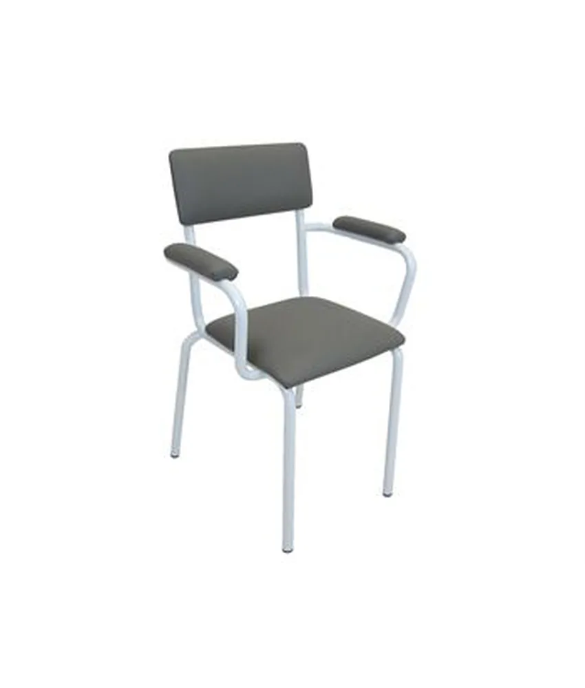 Sedia imbottita, in acciao inox