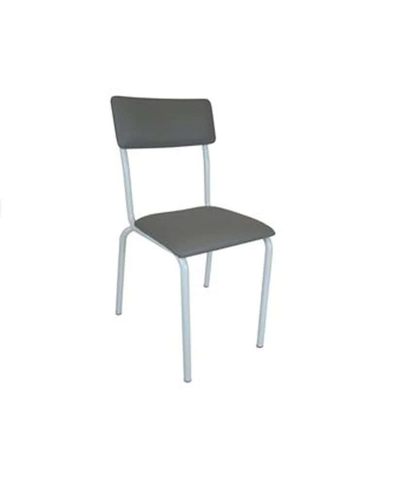 Sedia imbottita, in acciao inox