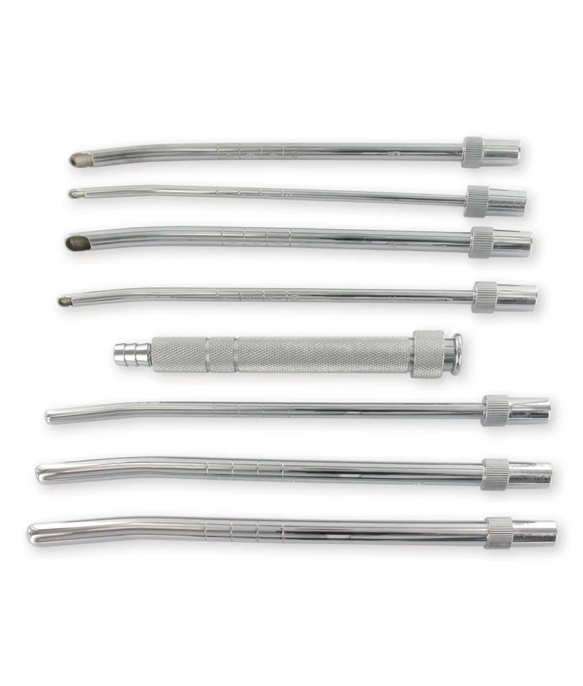 Set di 7 cannule, in ottone cromato