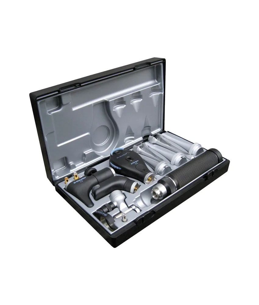Set oto-oftalmoscopio veterinario Deluxe, 2,5V manico AA