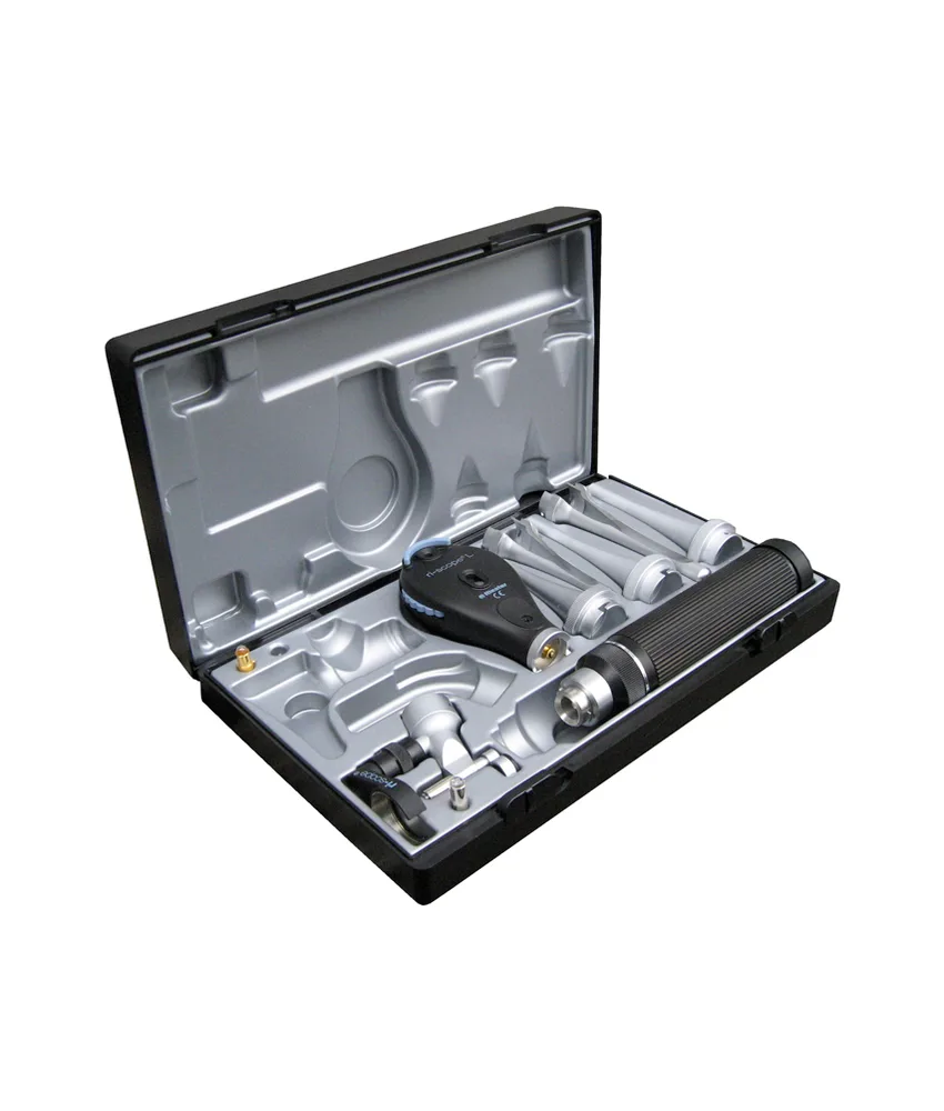 Set oto-oftalmoscopio veterinario, 2,5V manico AA