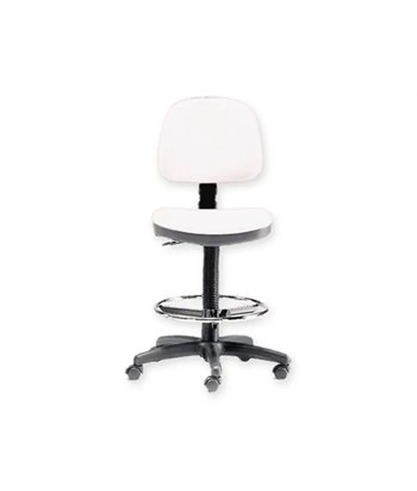 Sgabello, portata max: 110 kg - con 5 ruote e anello cromato