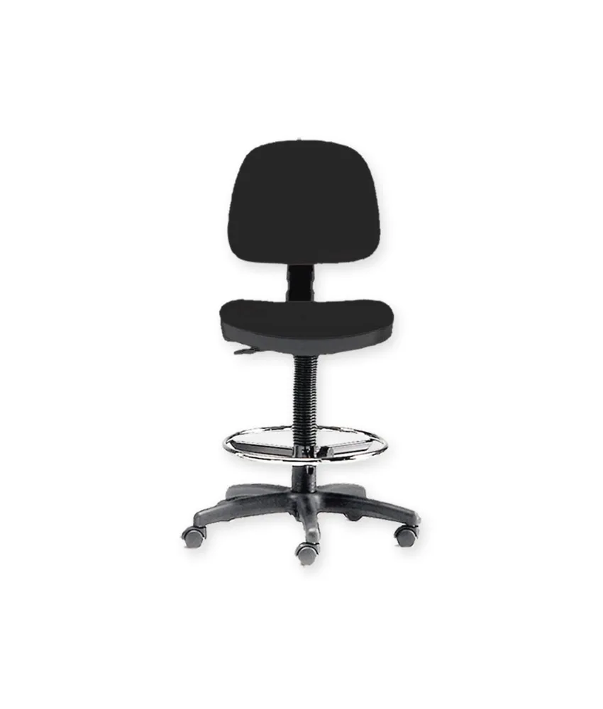 Sgabello, portata max: 110 kg - con 5 ruote e anello cromato