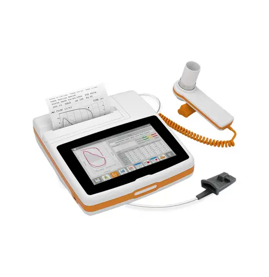 SPIROMETRO SPIROLAB PLUS con Minispir, touchscreen 7", SpO2, stampante e software