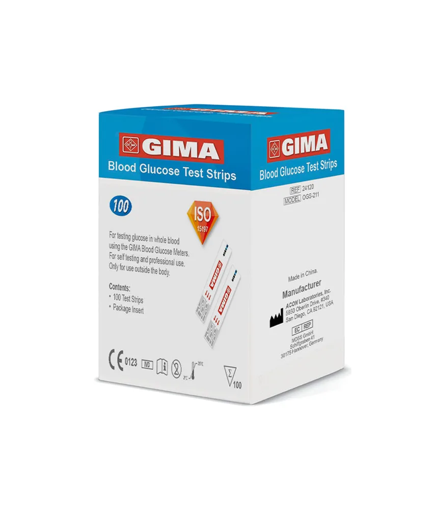 100 pezzi Strisce glucosio per glucometro, confezione da 100 strisce