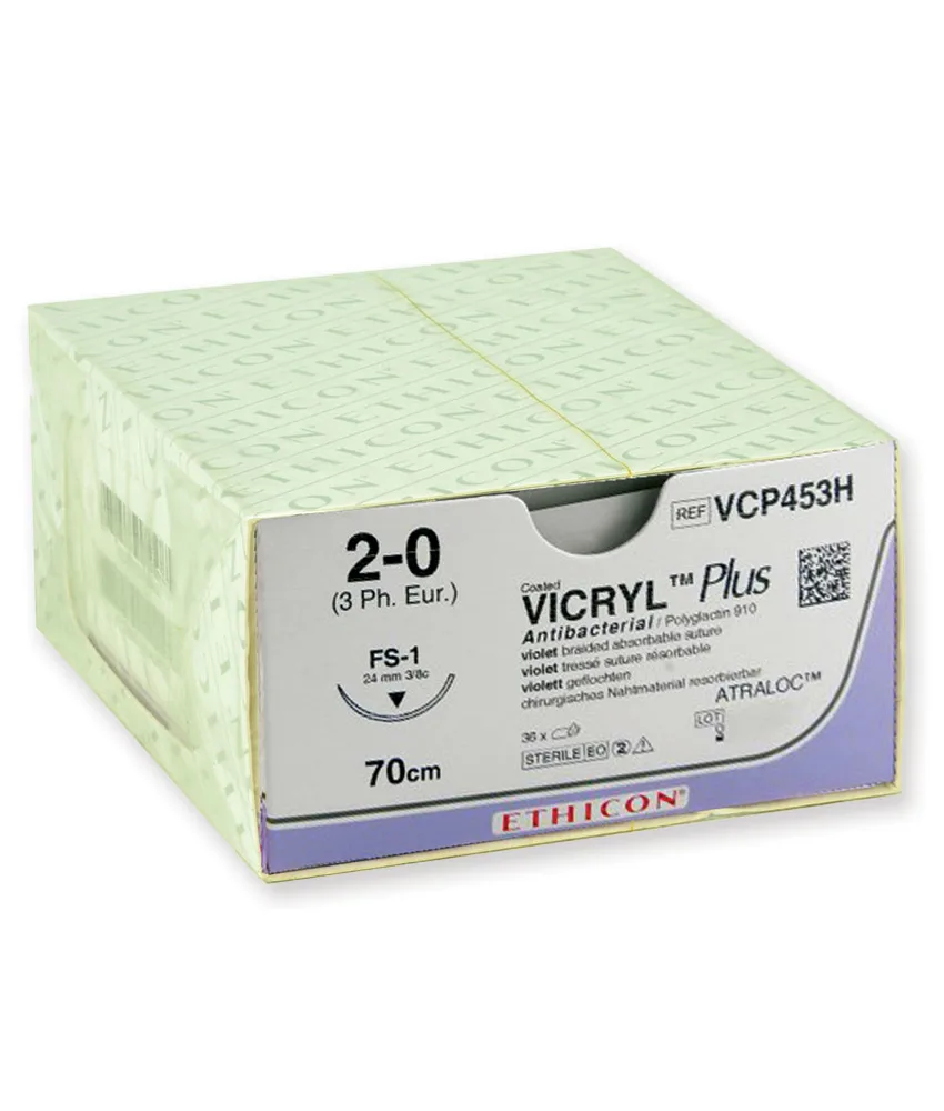 36 pezzi Sutura assorbibile viola Vicryl Plus, confezione da 36 pezzi - sterile