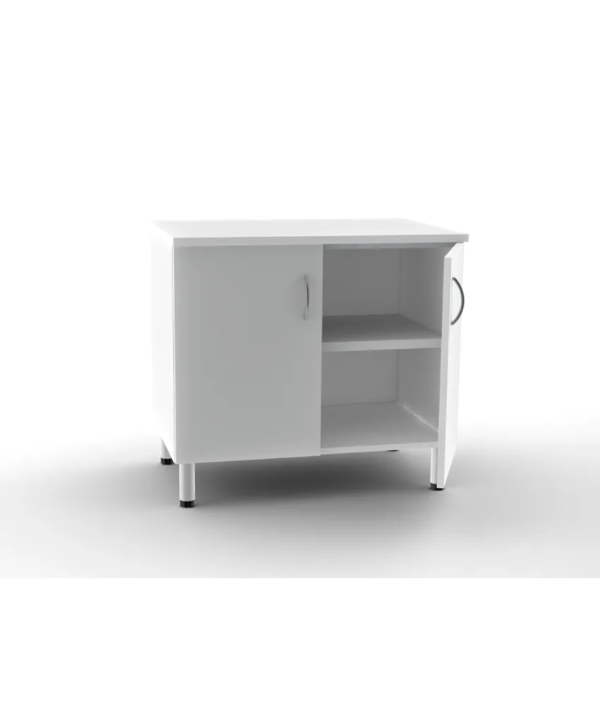 Unità a base doppia, 2 porte con 2 scaffali - bianco