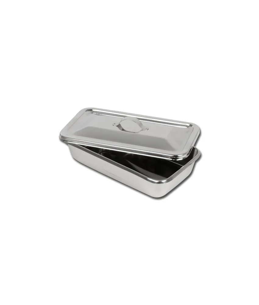 Vassoi per strumenti ad angoli rotondi con coperchio, varie dimensioni - in acciaio inox AISI 304