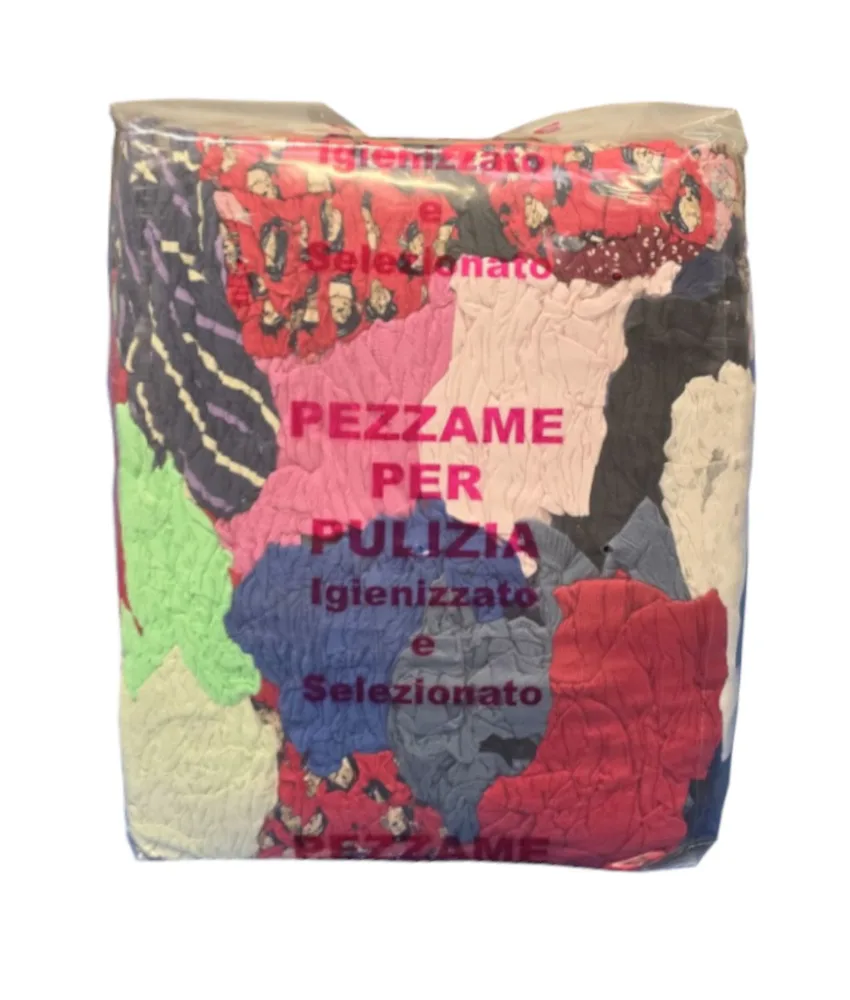 10 kg di stracci in maglina colorata, ideale anche per pulizia di vernici - grammatura leggera