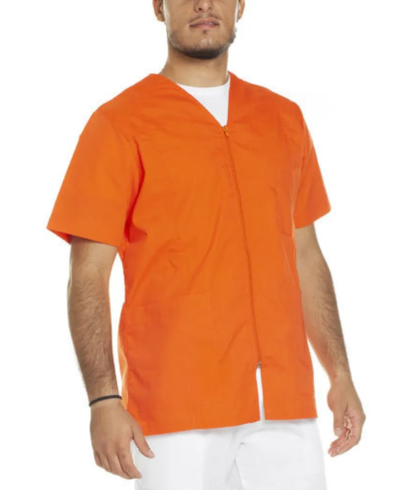 Casacca da lavoro per uomo, zip lunga - colori vari
