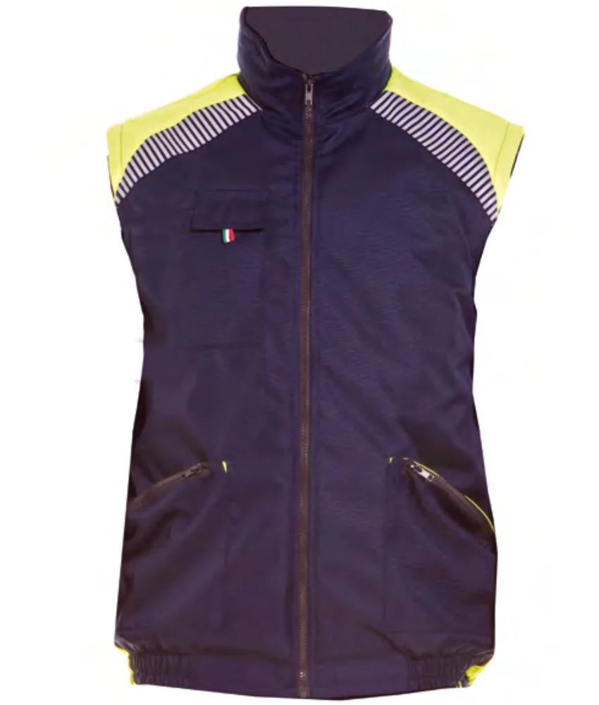 Gilet protezione civile imbottito PC004, unisex - impermeabile - antistrappo