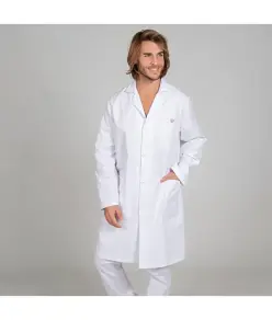 Bata unisex m/l sarga blanca bordada Garys