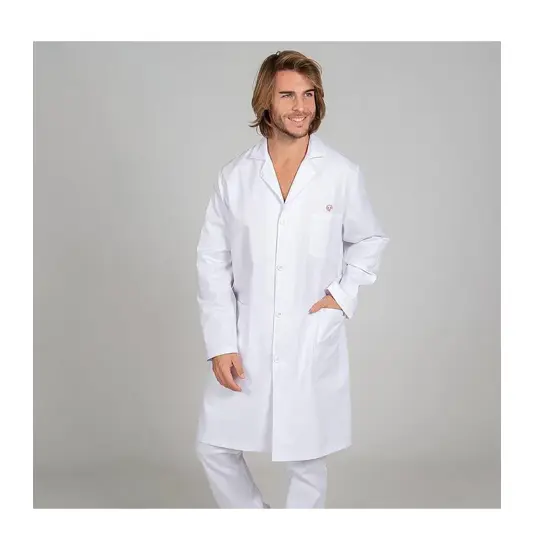Bata unisex m/l sarga blanca bordada Garys