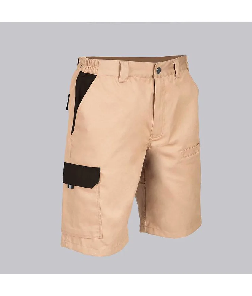 Bermuda unisex multitasche elastico combinato Garys Acero, 245 gr/m²