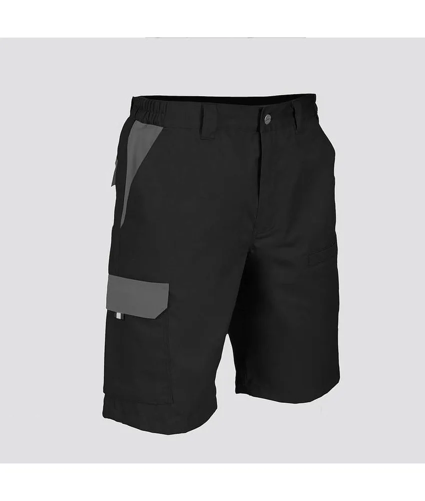 Bermuda unisex multitasche elastico combinato Garys Acero, 245 gr/m²