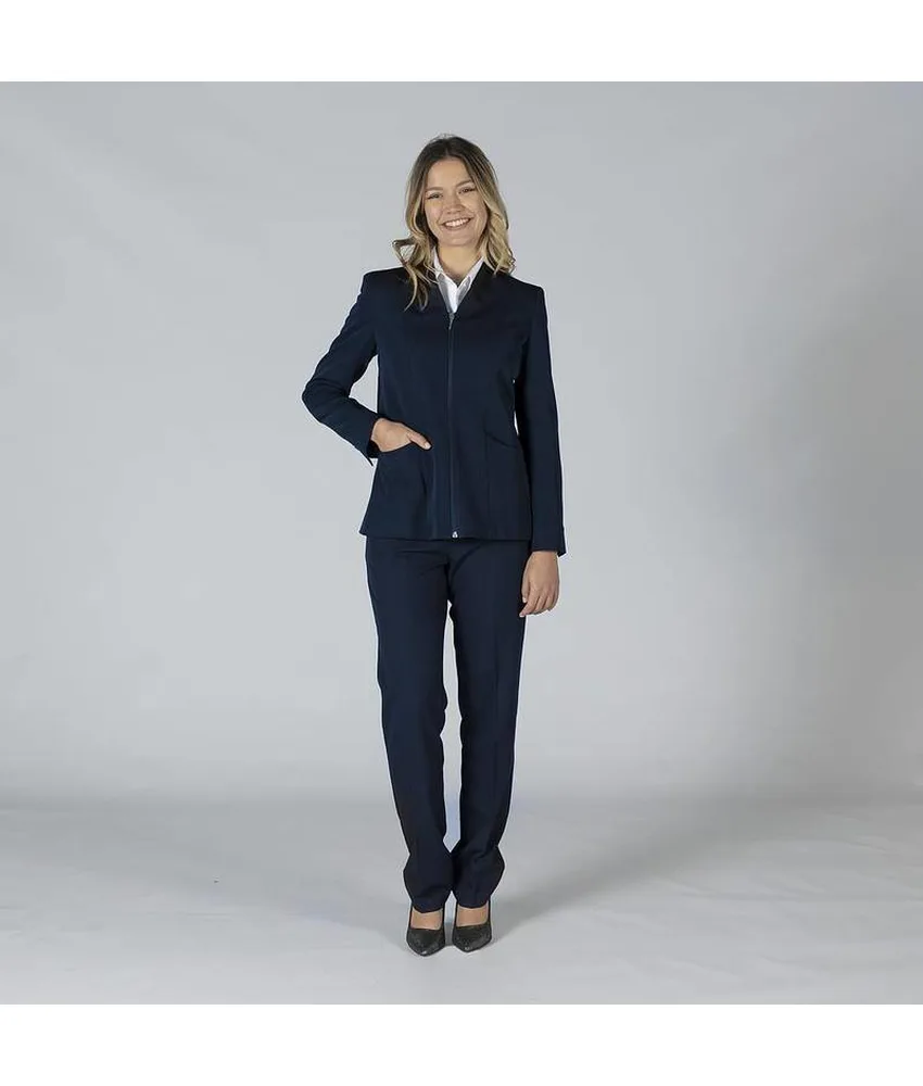 Blazer da donna con cerniera e collo a scempio Garys Trivial, lunghezza approssimativa: 63 cm
