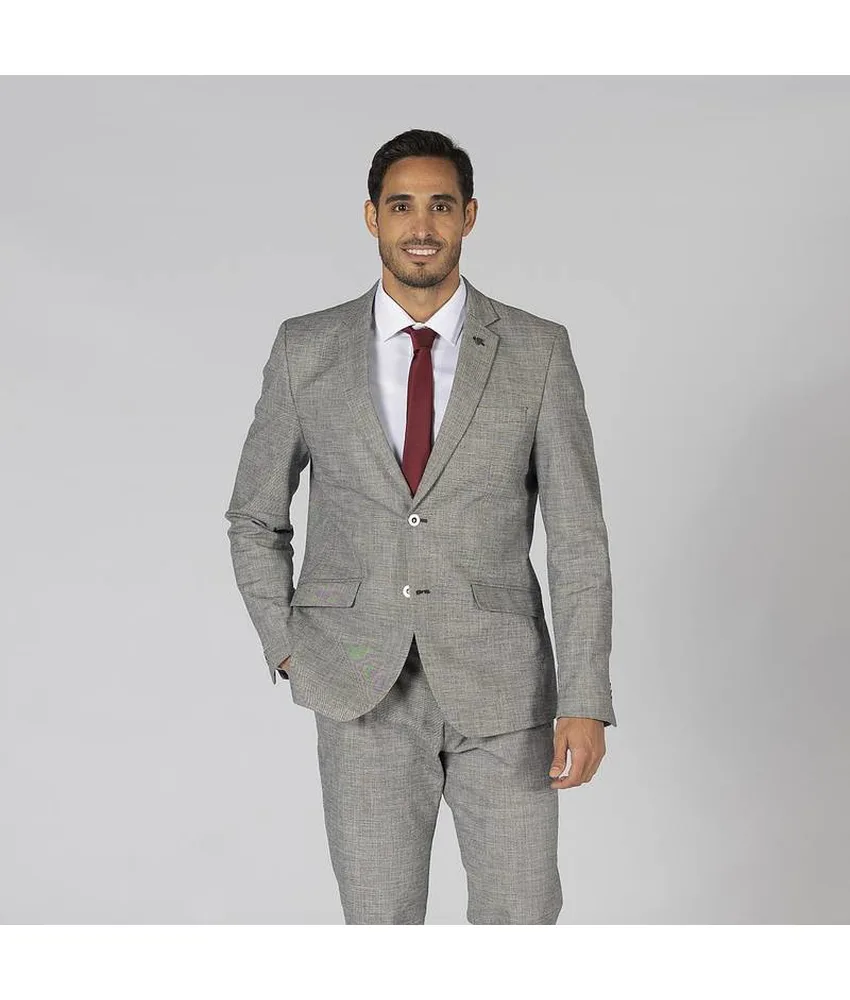 Blazer da uomo 2 bottoni slim fit Garys Cheviot, lunghezza approssimativa: 73 cm