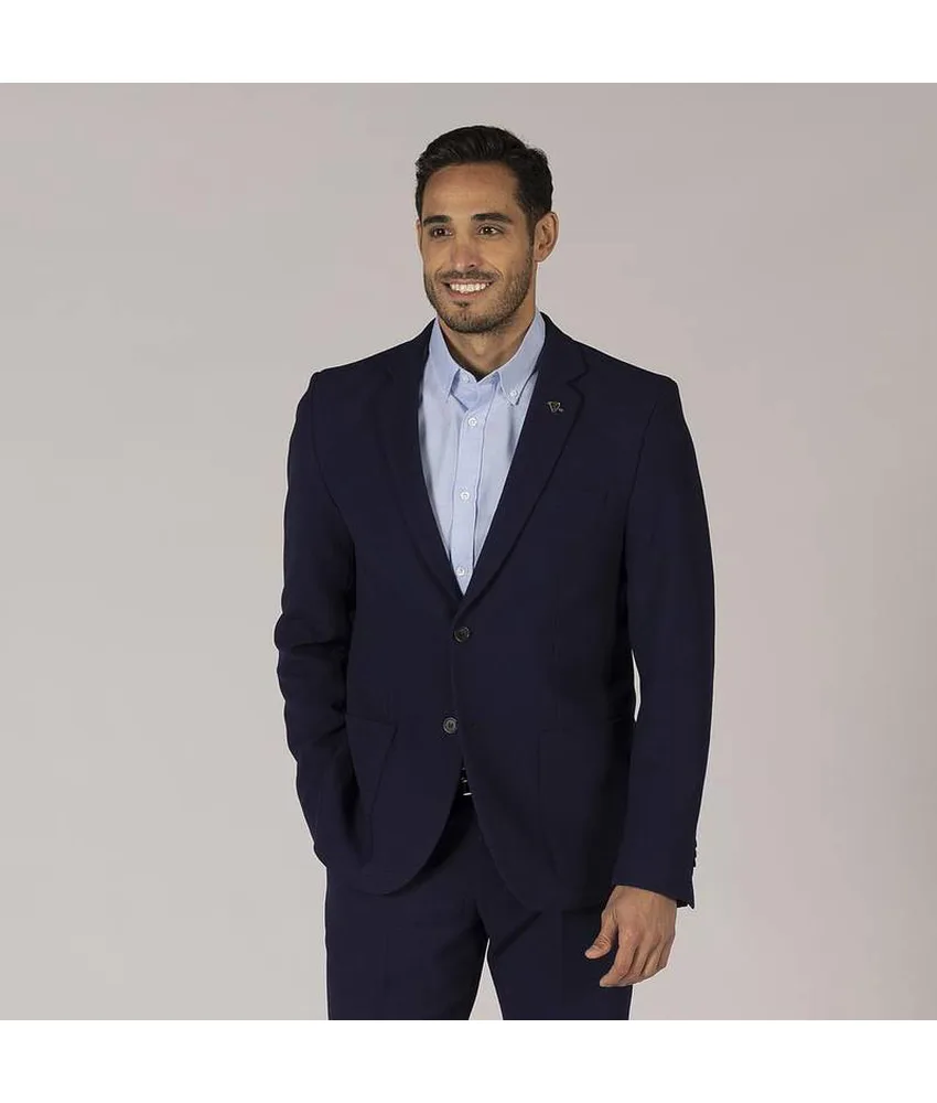 Blazer da uomo 2 bottoni slim fit Garys Welfare, collo a bavero - spacchi posteriori
