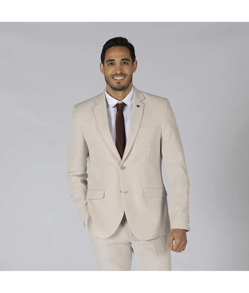 Blazer da uomo 2 bottoni slim fit Garys Xlinen, fodera completa - collo a bavero
