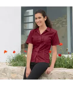 Blusa cameriera m/corta popeline Garys