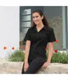 Blusa cameriera m/corta popeline Garys