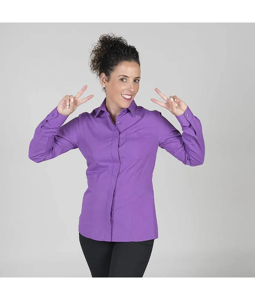 Blusa donna bottone nascosto m/lunga Garys