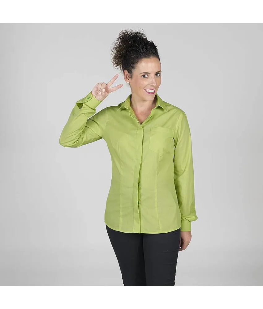 Blusa donna bottone nascosto m/lunga Garys