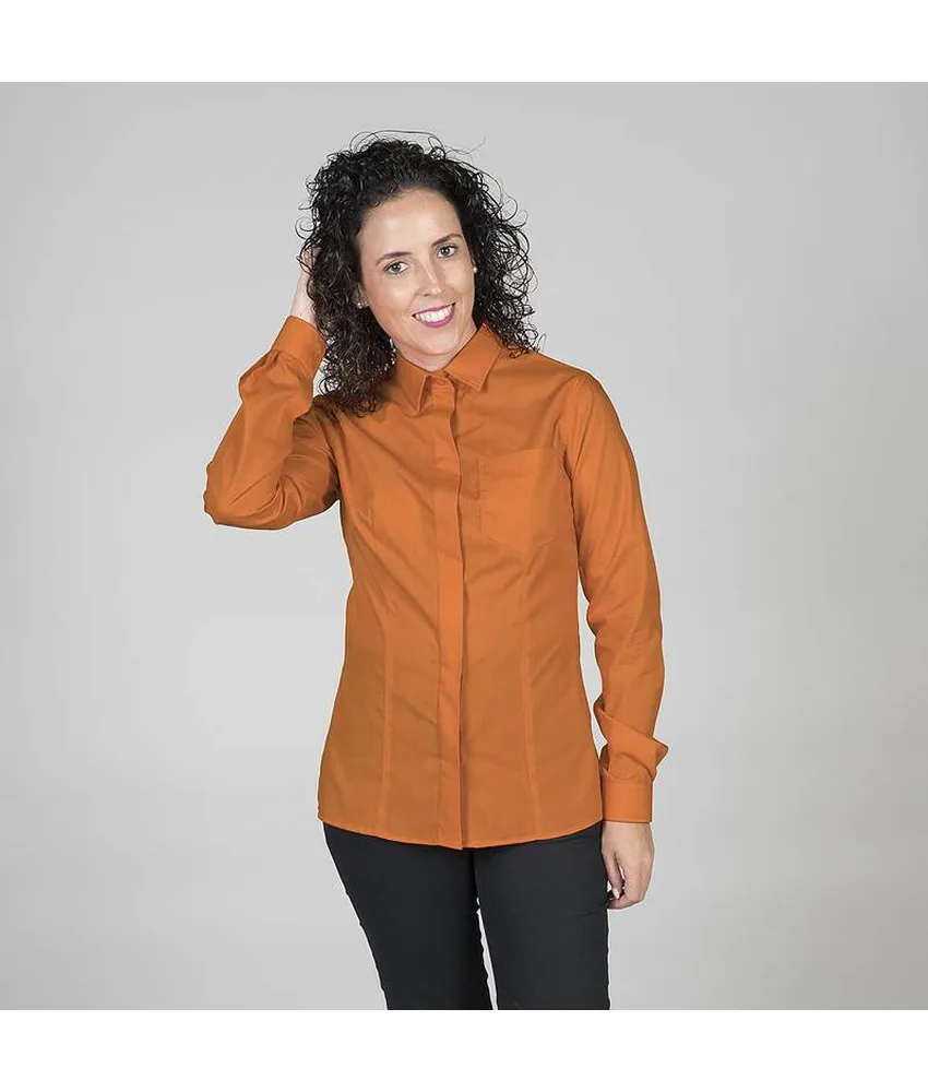 Blusa donna bottone nascosto m/lunga Garys