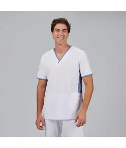 Blusa hombre escote pico combinada m/c gael Garys