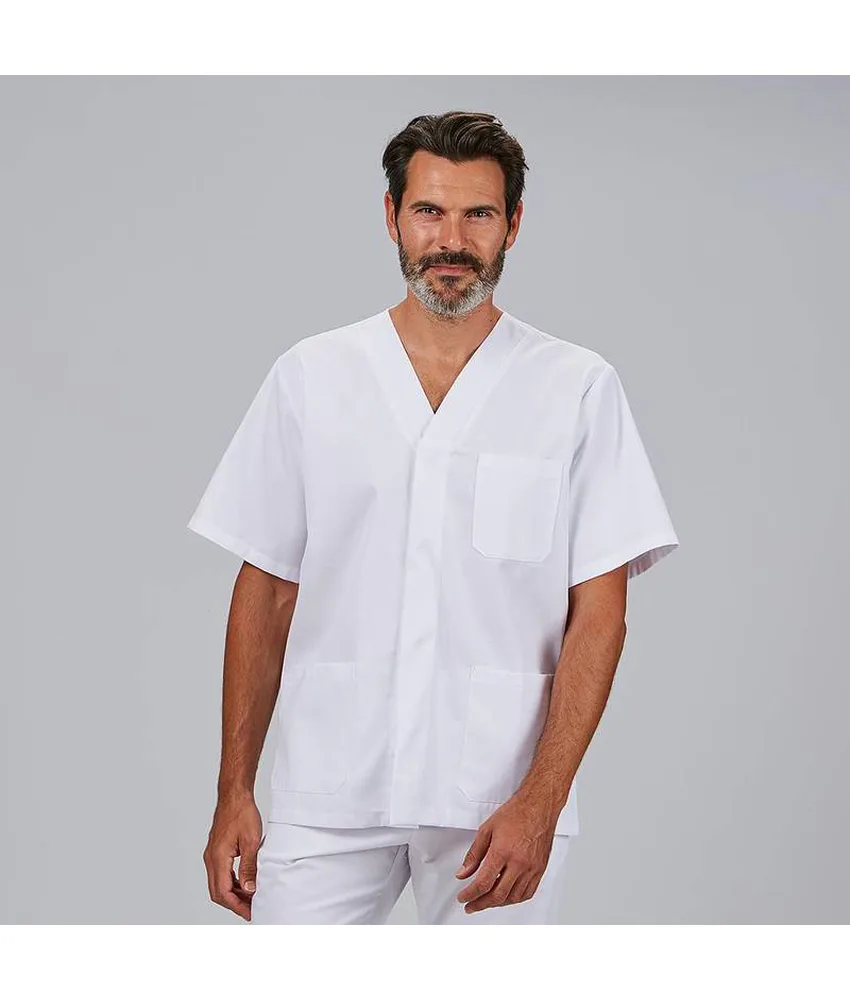 Blusa hombre sanitaria boton presion m/c "red line" Garys