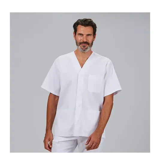 Blusa hombre sanitaria boton presion m/c "red line" Garys