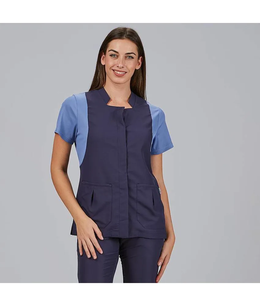 Blusa mujer boton oculto m/c carmina Garys