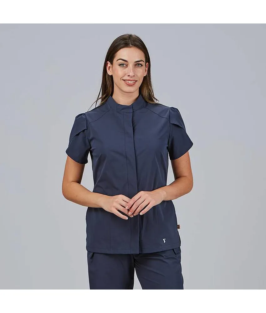 Blusa mujer boton oculto m/c lina Garys